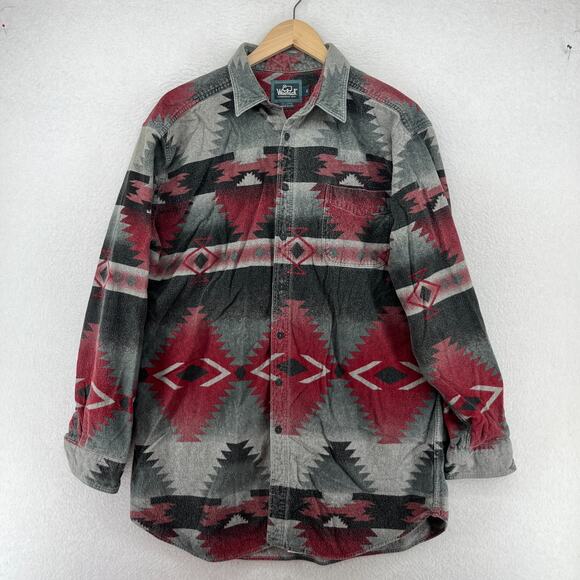 Woolrich Other - Vintage WOOLRICH Shirt Men XL Flannel Navarro Aztec Southwestern Cotton Gray USA